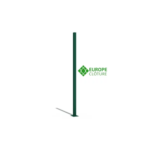 Poteau carré vert avec platine Europe Clôture