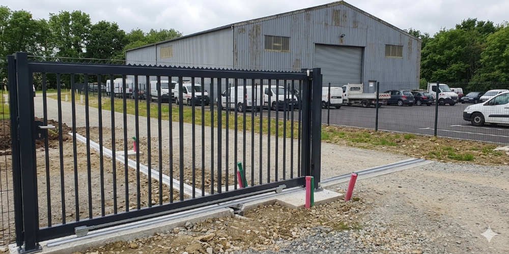 portail industriel coulissant sur rail